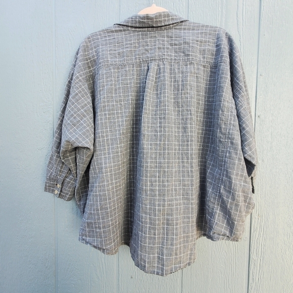 Johnny Was 3J Workshop Plaid Button Down Boxy Contemporary Top - Picture 2 of 10